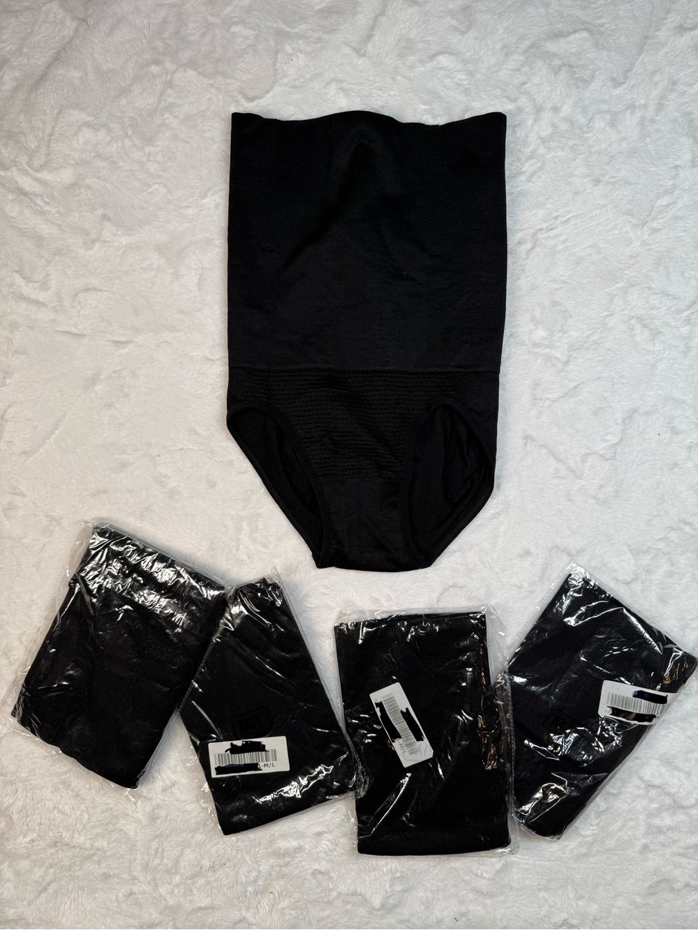 5 pk Black High-Waist Firm Shaping Underwear M/L